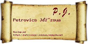 Petrovics Józsua névjegykártya